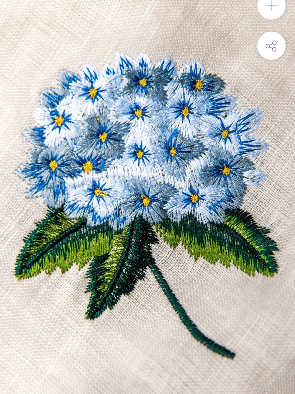 Kiel James Patrick Hydrangea Embroidered Linen Skirt in White - Picture 5 of 9